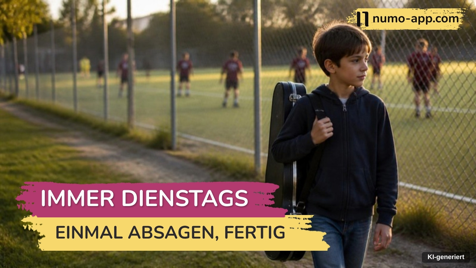 Jeden Dienstag Musikschule: feste Abwesenheit pro Wochentag