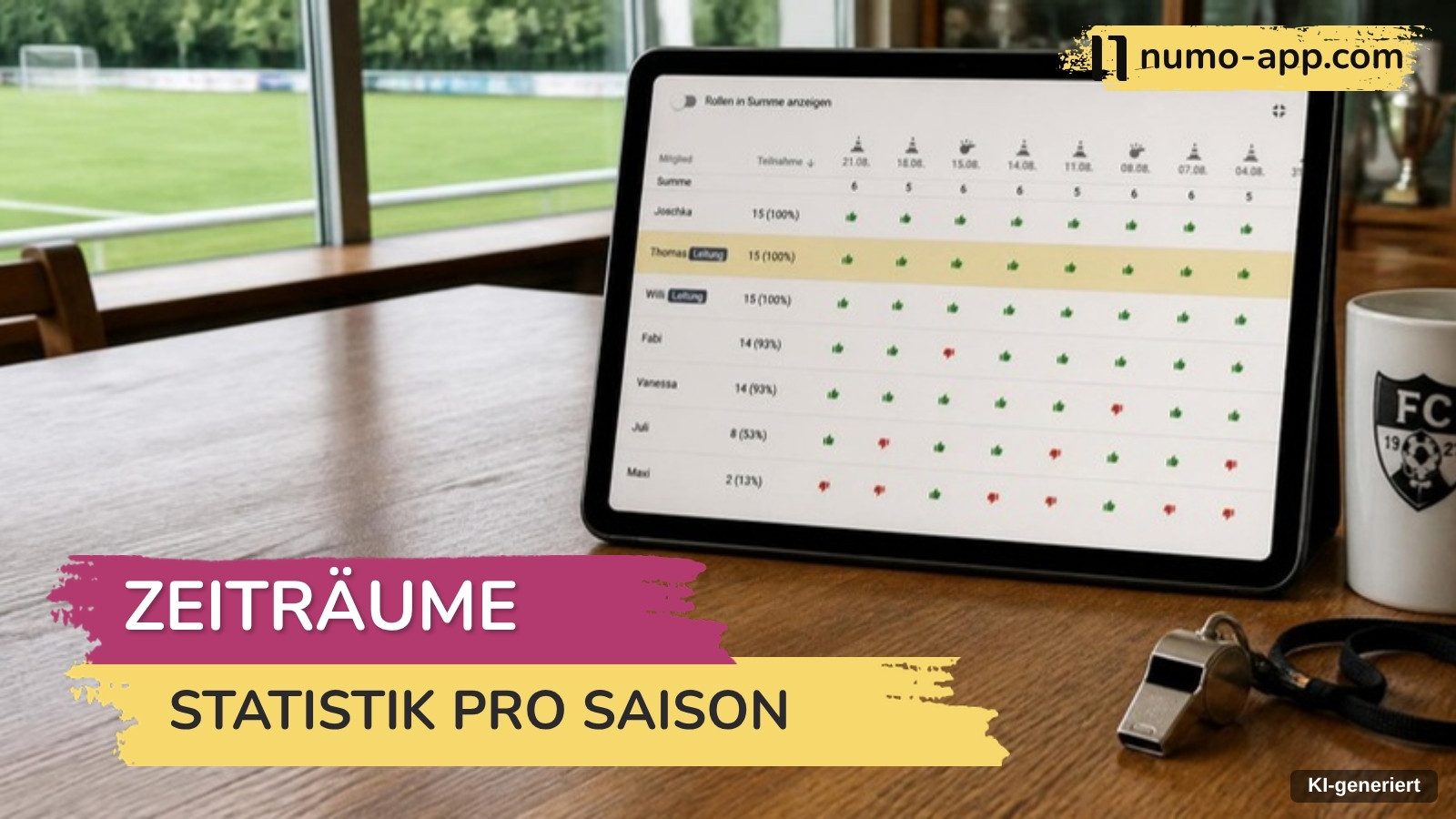 Statistik pro Saison: Zeiträume speichern