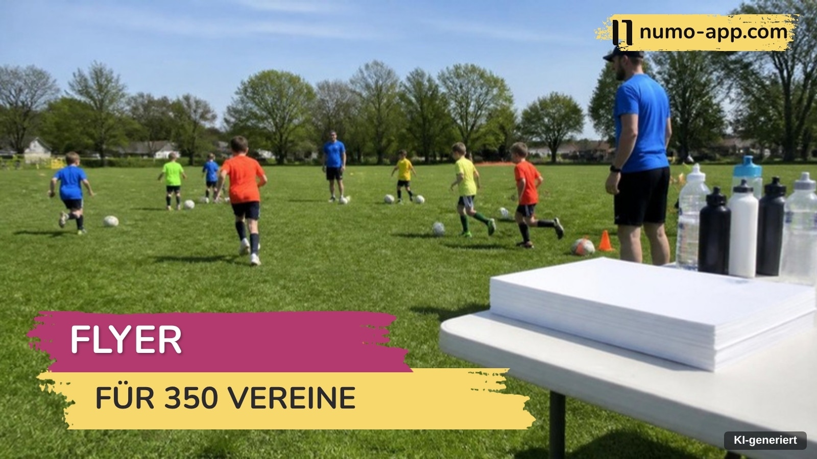 Flyer für 350 Vereine: unsere Partnerschaft mit der Fußballschule Grenzland
